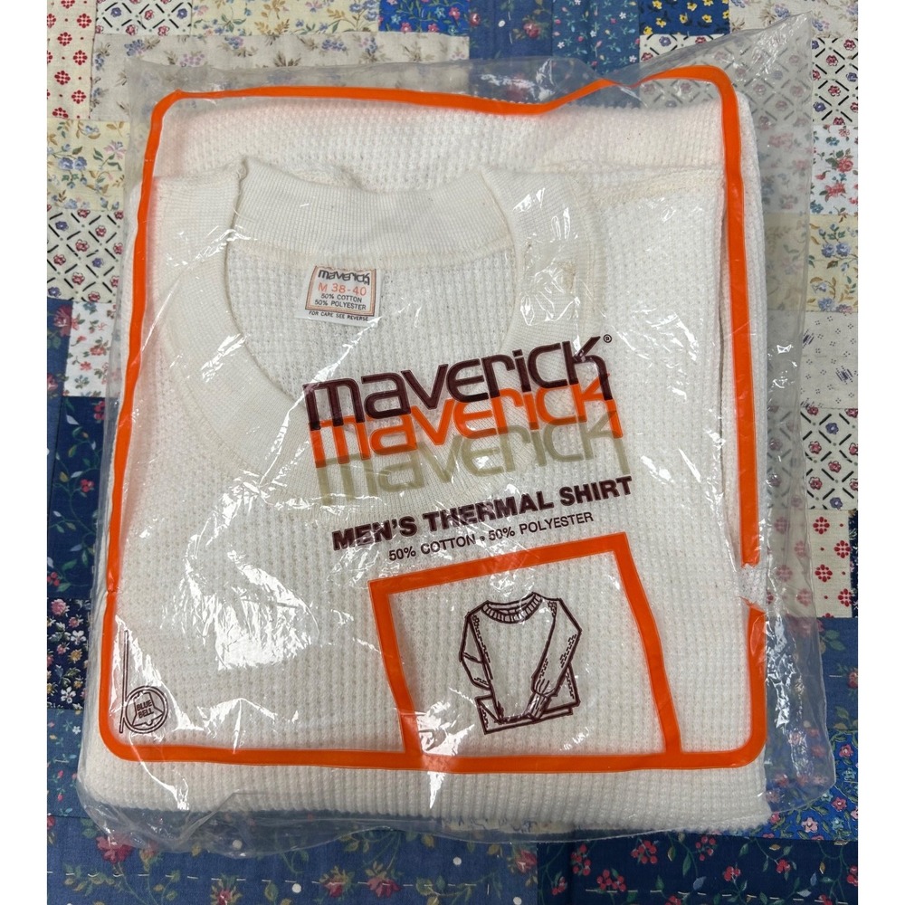 True Vintage 1970s Deadstock Maverick Thermal Shirt Size Med